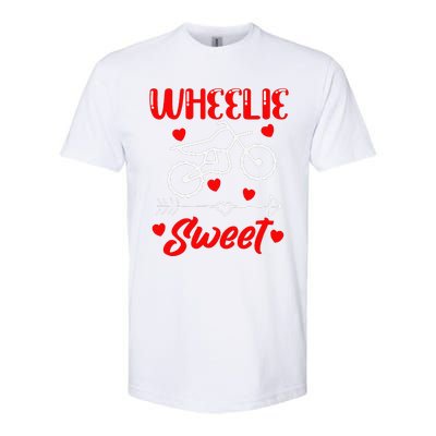 Wheelie Sweet Funny Valentine's Day Heart Dirt Bike Biking Softstyle CVC T-Shirt