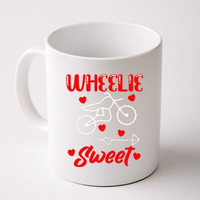 Wheelie Sweet Funny Valentine's Day Heart Dirt Bike Biking Coffee Mug