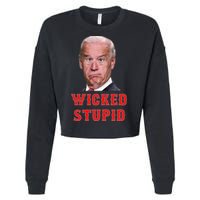 Wicked Stupid Funny Joe Biden Boston Cropped Pullover Crew