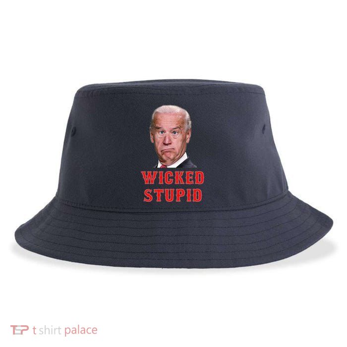 Wicked Stupid Funny Joe Biden Boston Sustainable Bucket Hat