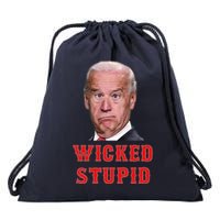Wicked Stupid Funny Joe Biden Boston Drawstring Bag