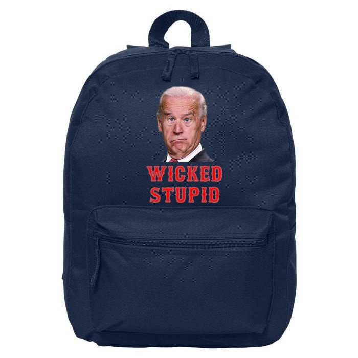 Wicked Stupid Funny Joe Biden Boston 16 in Basic Backpack