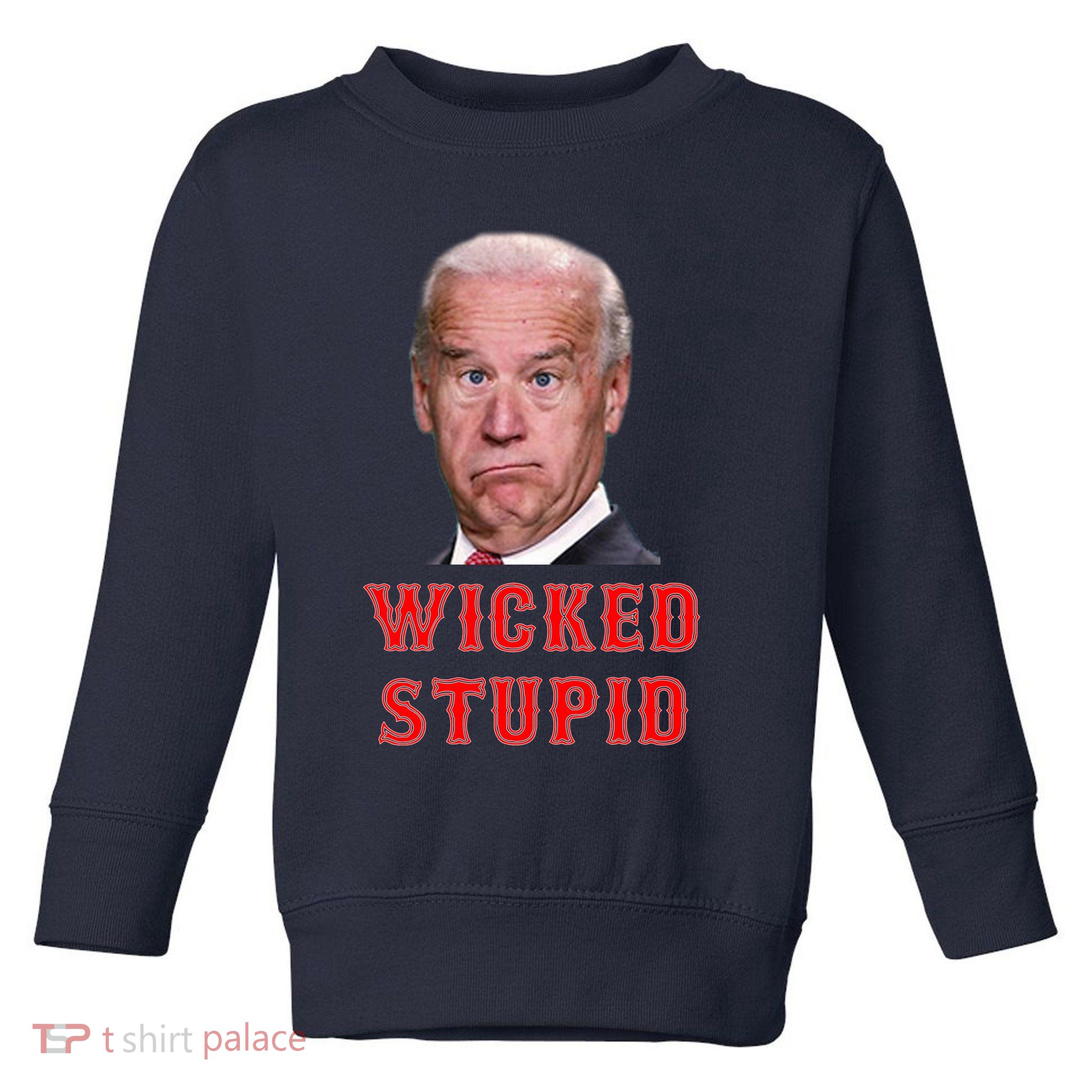 Wicked Stupid Funny Joe Biden Boston Toddler Sweatshirt