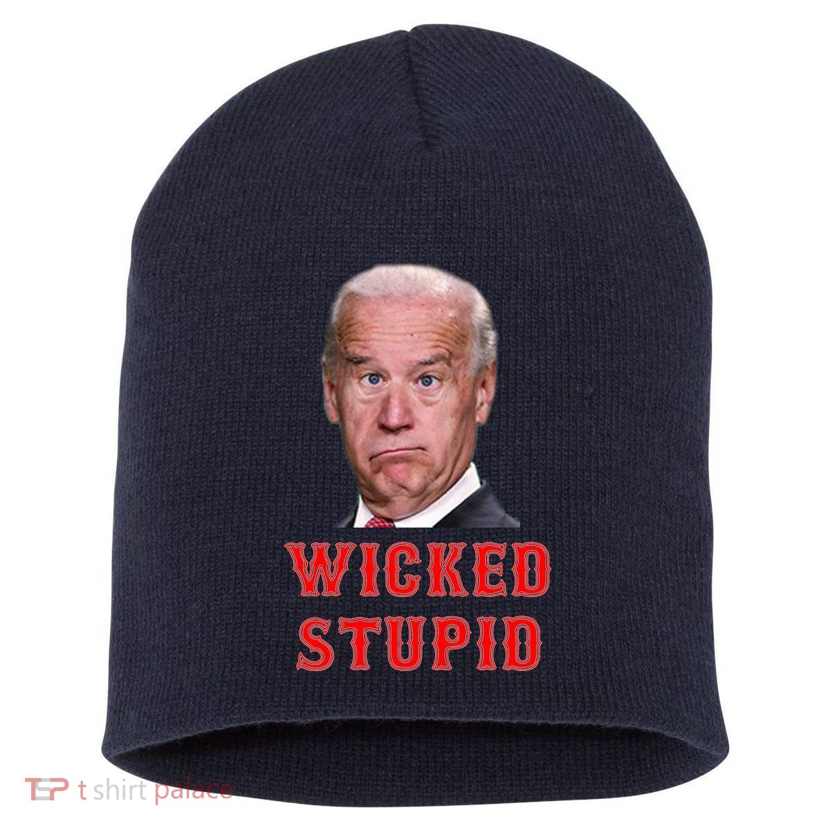 Wicked Stupid Funny Joe Biden Boston Short Acrylic Beanie