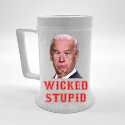 Wicked Stupid Funny Joe Biden Boston Beer Stein