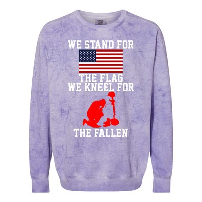 We Stand For The Flag We Kneel For The Fallen Colorblast Crewneck Sweatshirt