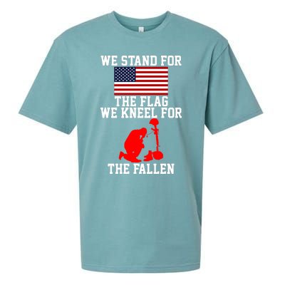 We Stand For The Flag We Kneel For The Fallen Sueded Cloud Jersey T-Shirt