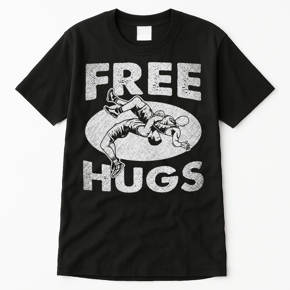 Wrestling Shirts  Funny Free Hugs Wrestling  Coach Tall T-Shirt