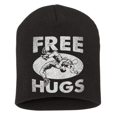 Wrestling Shirts  Funny Free Hugs Wrestling  Coach Short Acrylic Beanie