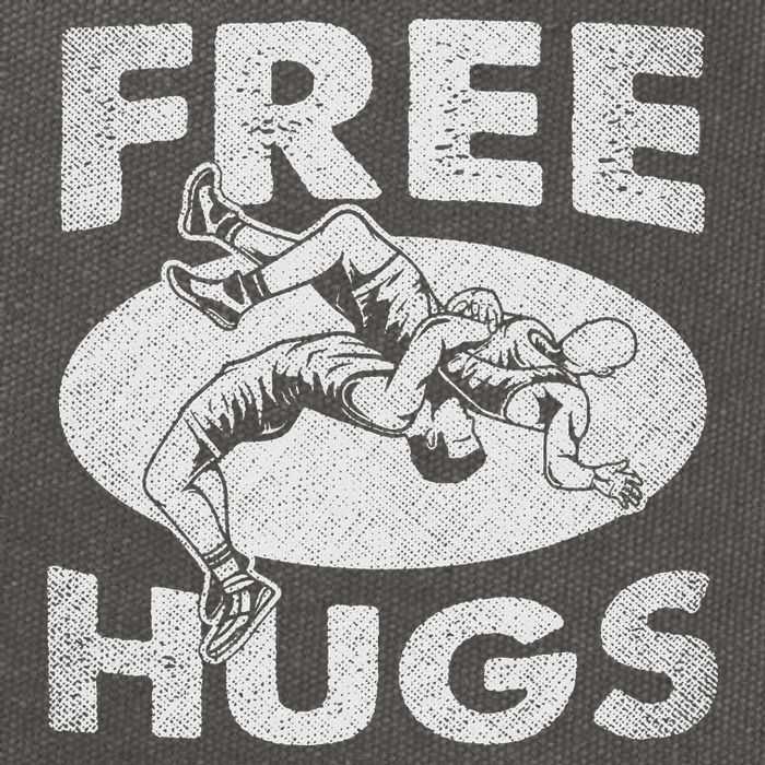 Wrestling Shirts  Funny Free Hugs Wrestling  Coach Cotton Canvas Backpack