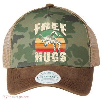 Wrestling Shirts  Funny Free Hugs Wrestling  Coach Legacy Tie Dye Trucker Hat