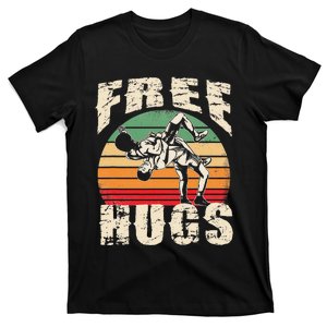 Wrestling Shirts  Funny Free Hugs Wrestling  Coach T-Shirt