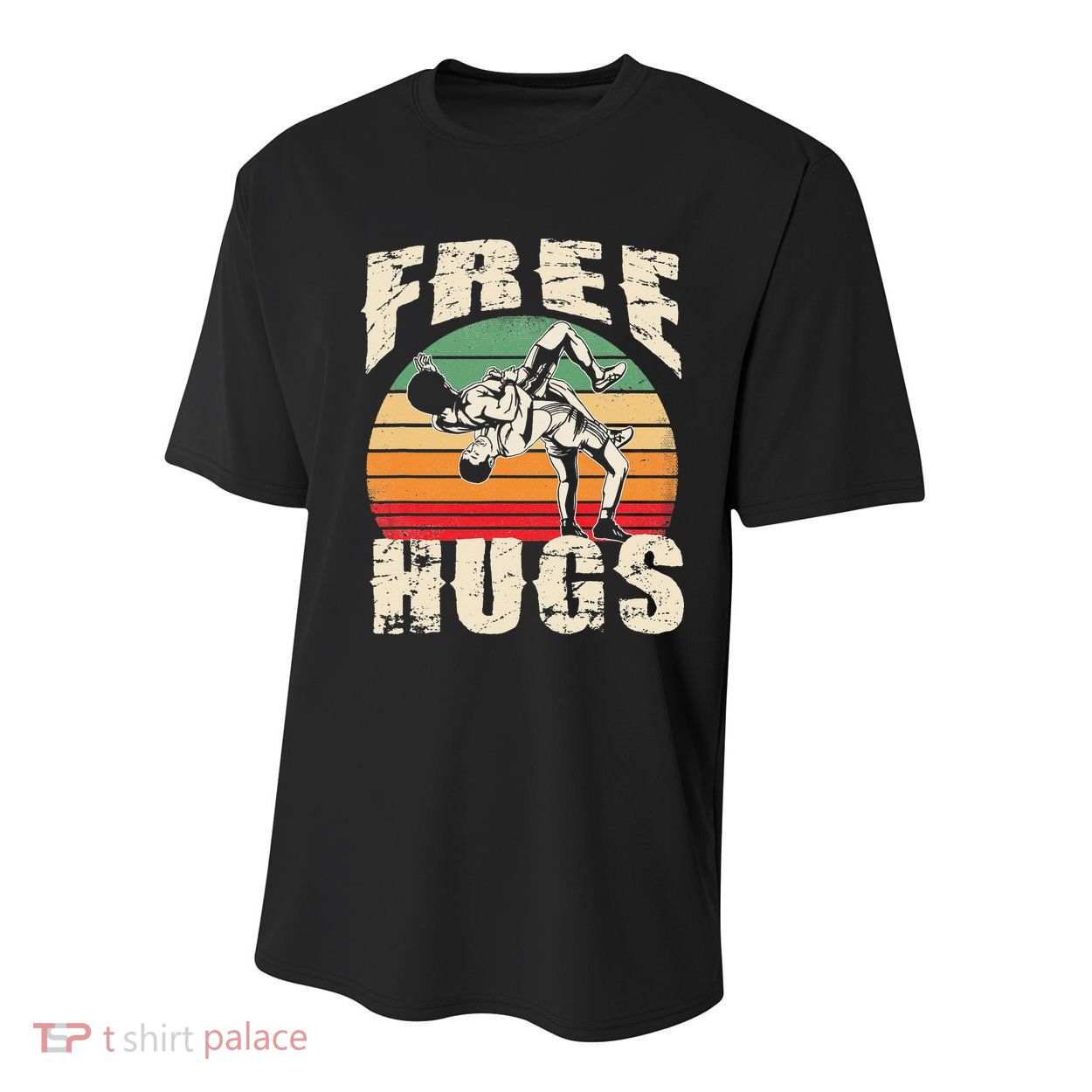 Wrestling Shirts  Funny Free Hugs Wrestling  Coach Youth Performance Sprint T-Shirt