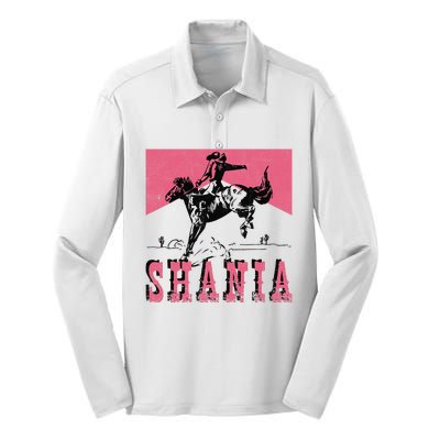 Western Shania First Name Punchy Cowboy Cowgirl Rodeo Style Silk Touch Performance Long Sleeve Polo