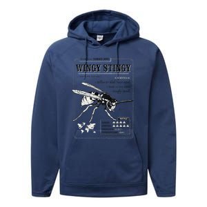 Wingy Stingy Funny Wasp print  Performance Fleece Hoodie