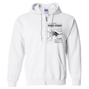 Wingy Stingy Funny Wasp print  Full Zip Hoodie