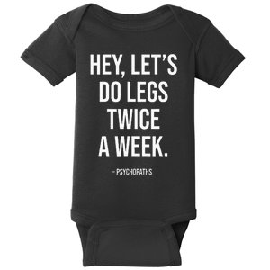 Workout Saying Fitness Gym I Leg Day Legs Training Baby Bodysuit