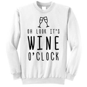 Wine Shirts Funny Mom Wife Gift Its Wine OClock Girl Sweatshirt