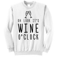 Wine Shirts Funny Mom Wife Gift Its Wine OClock Girl Sweatshirt