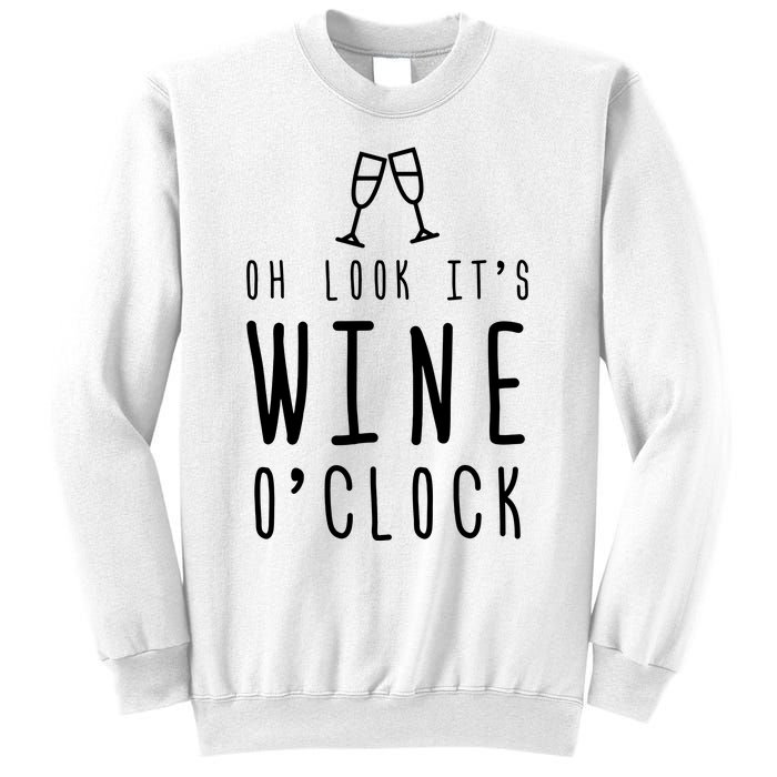 Wine Shirts Funny Mom Wife Gift Its Wine OClock Girl Sweatshirt