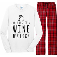 Wine Shirts Funny Mom Wife Gift Its Wine OClock Girl Long Sleeve Pajama Set