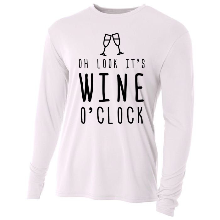 Wine Shirts Funny Mom Wife Gift Its Wine OClock Girl Cooling Performance Long Sleeve Crew