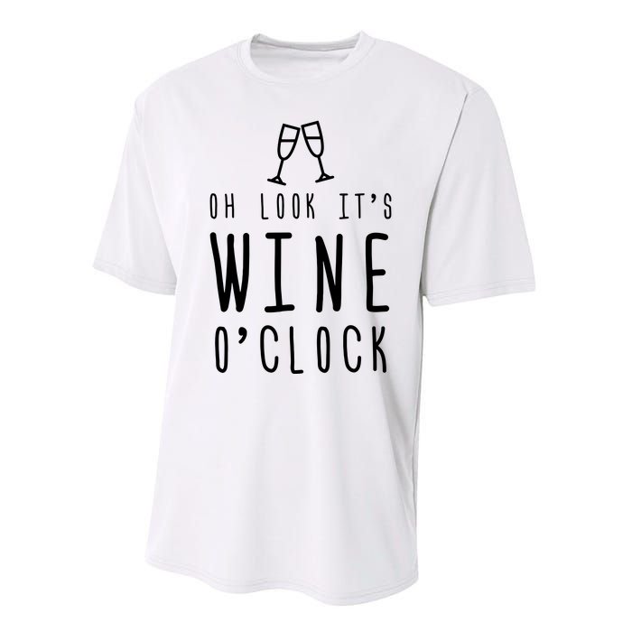 Wine Shirts Funny Mom Wife Gift Its Wine OClock Girl Performance Sprint T-Shirt