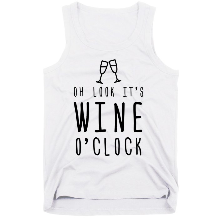 Wine Shirts Funny Mom Wife Gift Its Wine OClock Girl Tank Top