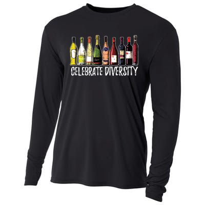 Wine Shirts For Celebrate Diversity Gift Wine Drinker Cooling Performance Long Sleeve Crew