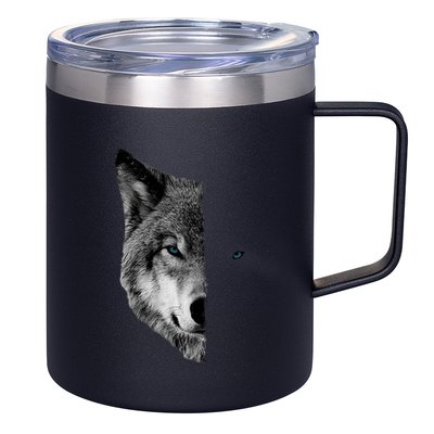 Wolf Split Face Wolf Magical Wolves 12oz Stainless Steel Coffee Mug