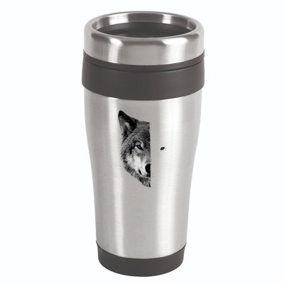 Wolf Split Face Wolf Magical Wolves 16oz Travel Tumbler