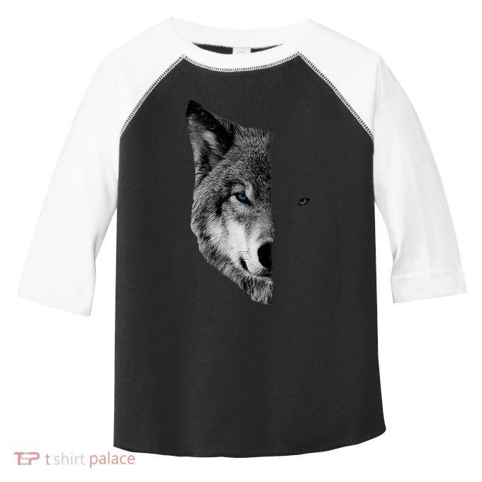 Wolf Split Face Wolf Magical Wolves Toddler Fine Jersey T-Shirt