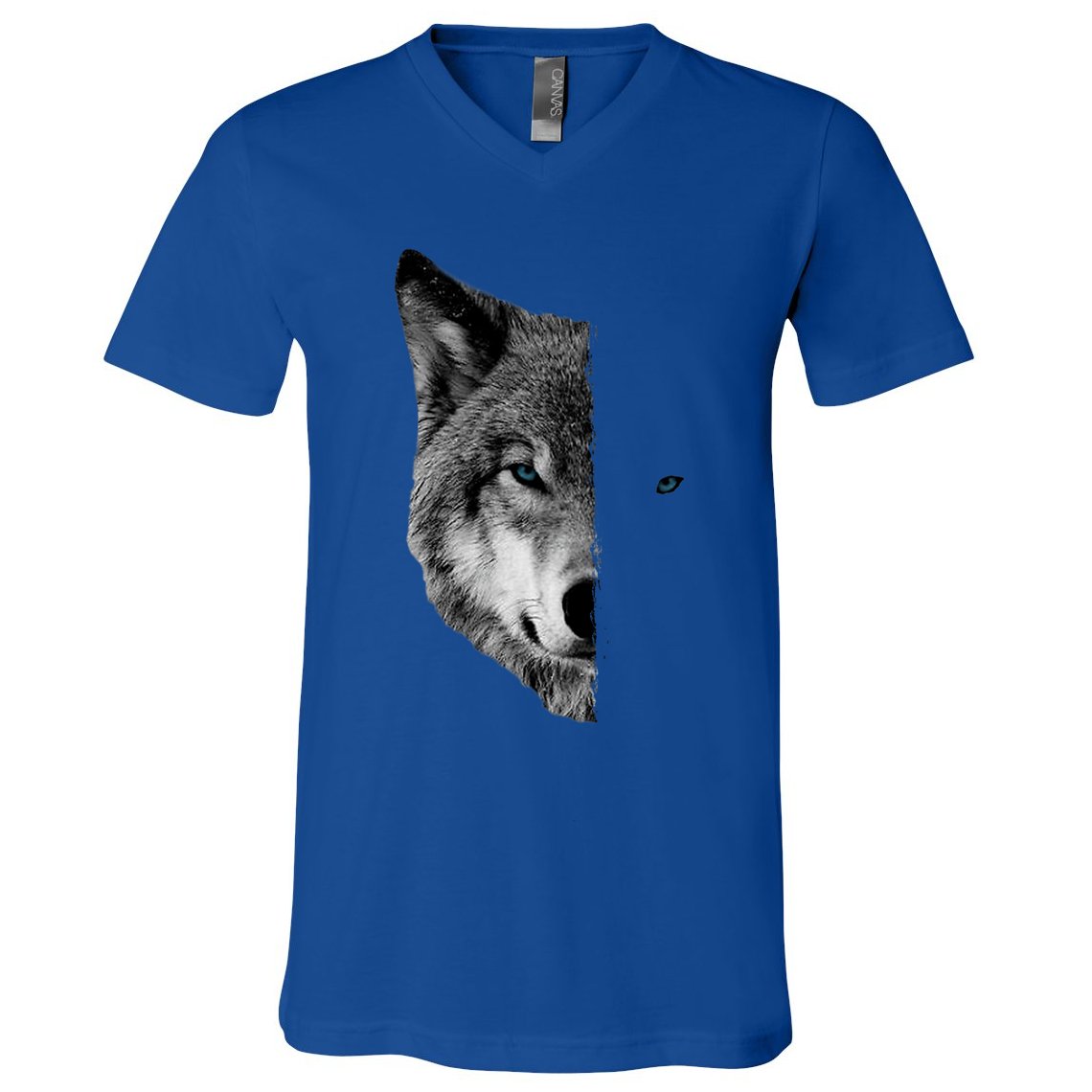 Wolf Split Face Wolf Magical Wolves V-Neck T-Shirt