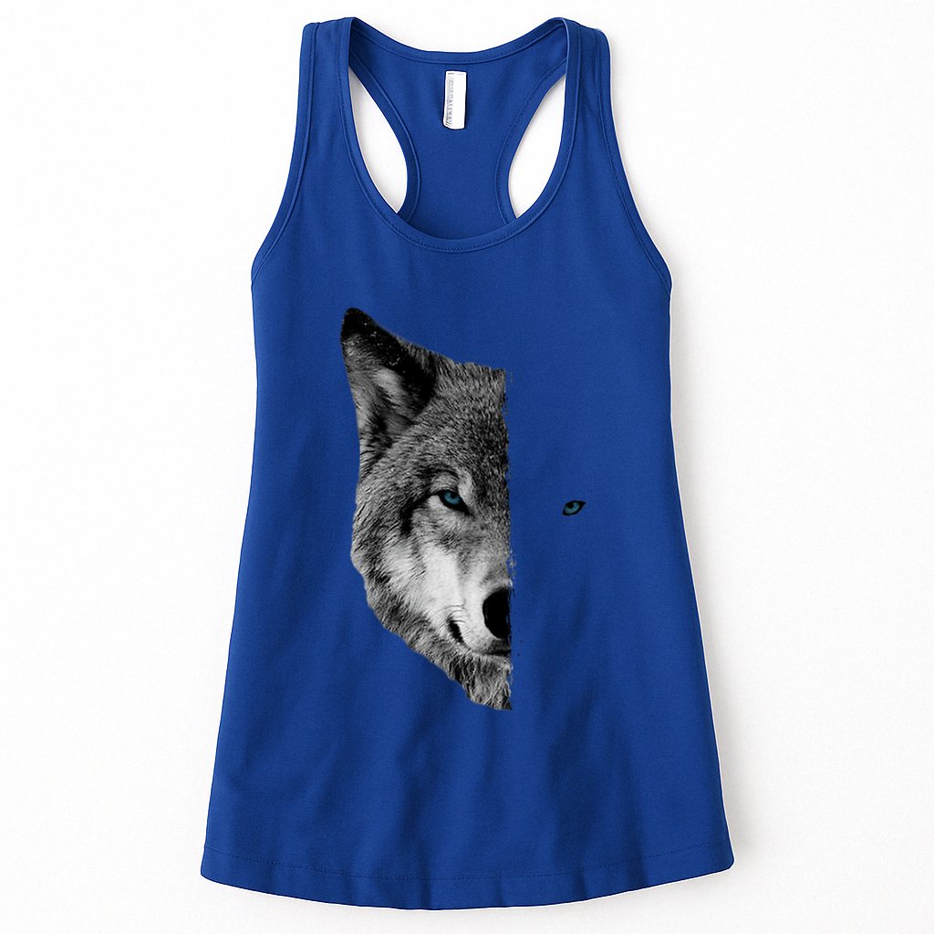Wolf Split Face Wolf Magical Wolves Womens Tank Top