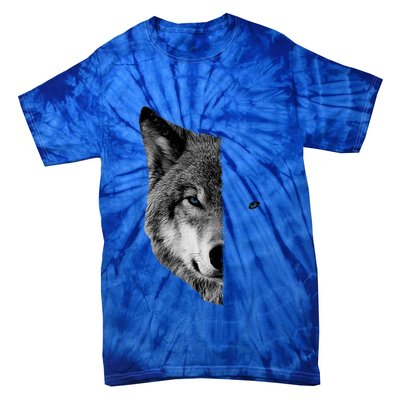 Wolf Split Face Wolf Magical Wolves Tie-Dye T-Shirt