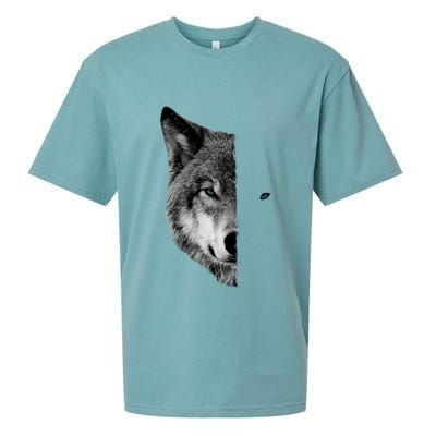 Wolf Split Face Wolf Magical Wolves Sueded Cloud Jersey T-Shirt