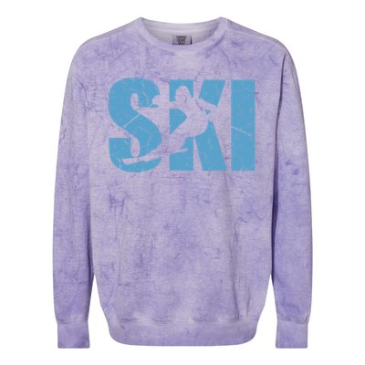 Winter Sport Family Skiers Skiing Downhill Alpine Skiing Colorblast Crewneck Sweatshirt