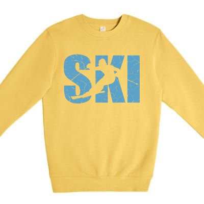 Winter Sport Family Skiers Skiing Downhill Alpine Skiing Premium Crewneck Sweatshirt