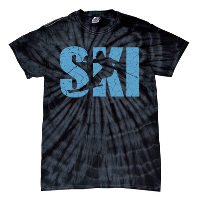 Winter Sport Family Skiers Skiing Downhill Alpine Skiing Tie-Dye T-Shirt