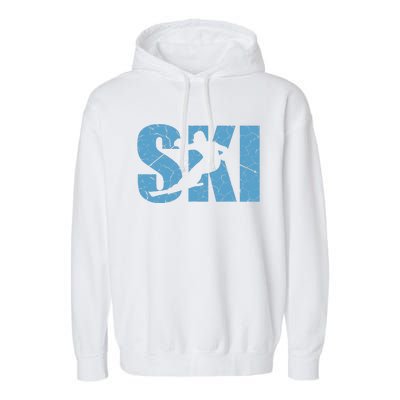 Winter Sport Family Skiers Skiing Downhill Alpine Skiing Garment-Dyed Fleece Hoodie