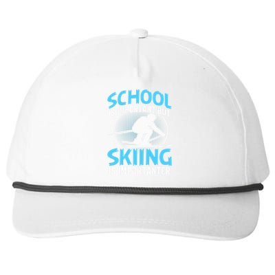 Winter Sport Family Skiers Skiing Downhill Alpine Skiing Snapback Five-Panel Rope Hat