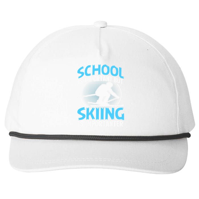 Winter Sport Family Skiers Skiing Downhill Alpine Skiing Snapback Five-Panel Rope Hat