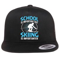 Winter Sport Family Skiers Skiing Downhill Alpine Skiing Flat Bill Trucker Hat