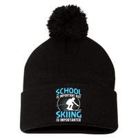 Winter Sport Family Skiers Skiing Downhill Alpine Skiing Pom Pom 12in Knit Beanie