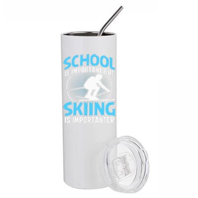 Winter Sport Family Skiers Skiing Downhill Alpine Skiing Stainless Steel Tumbler