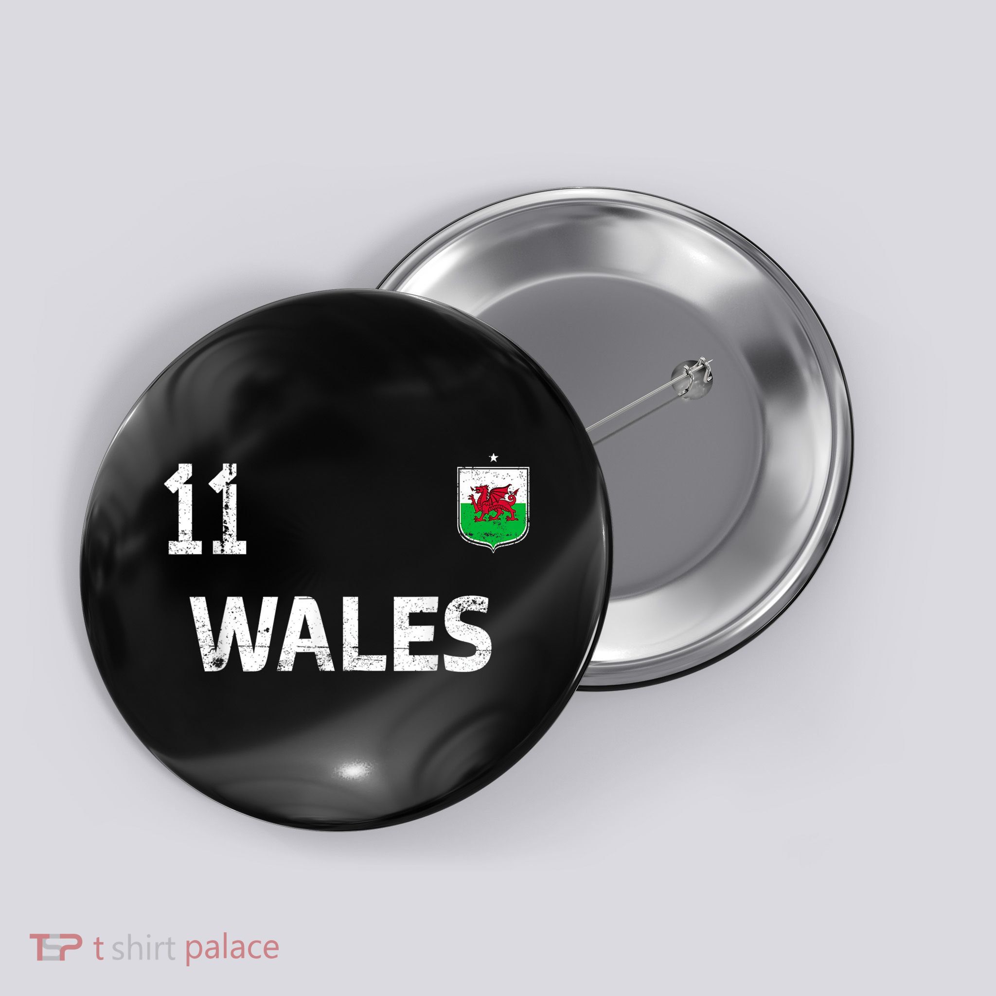 Wales Soccer Fans Jersey Welsh Flag Football Lovers Button