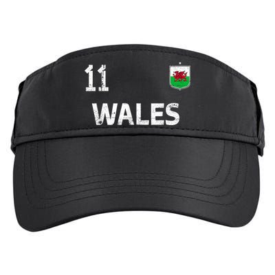 Wales Soccer Fans Jersey Welsh Flag Football Lovers Adult Drive Performance Visor