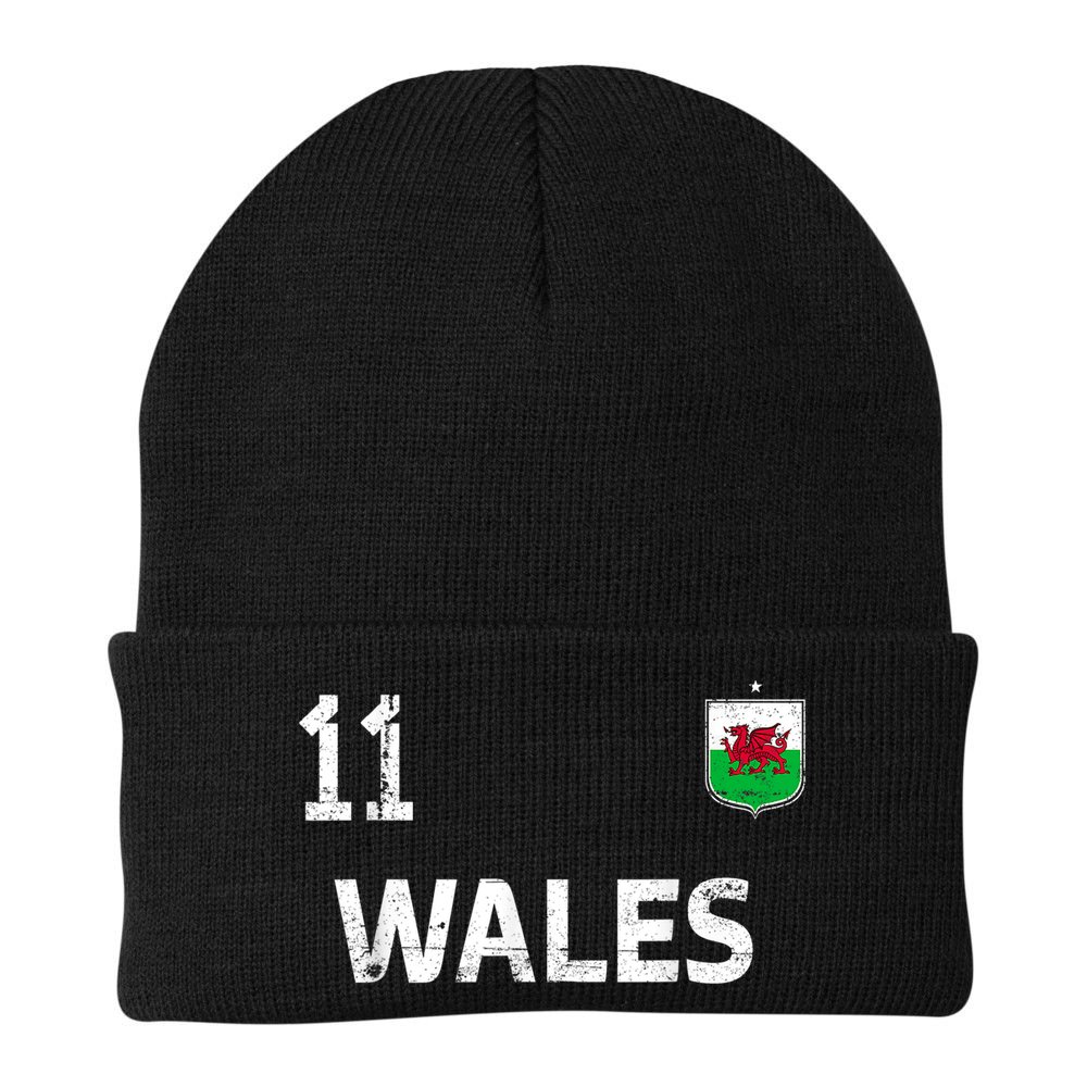 Wales Soccer Fans Jersey Welsh Flag Football Lovers Beanie