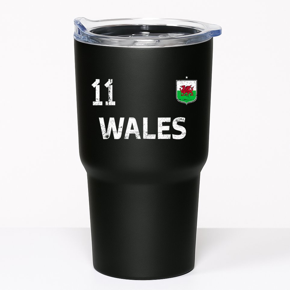 Wales Soccer Fans Jersey Welsh Flag Football Lovers Tumbler