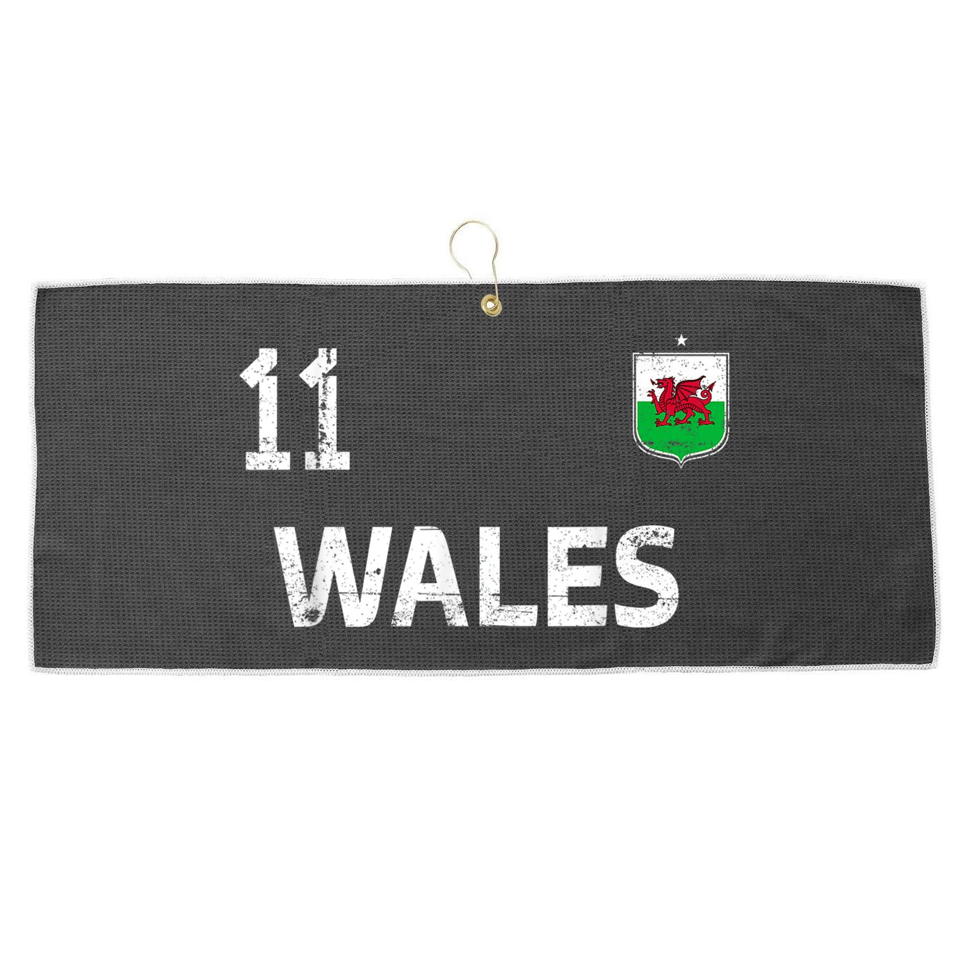 Wales Soccer Fans Jersey Welsh Flag Football Lovers Large Microfiber Waffle Golf Towel